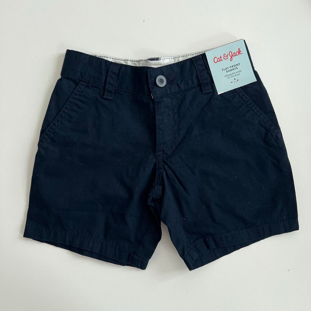 Cat & Jack Boys Flat Front Short Navy Blue